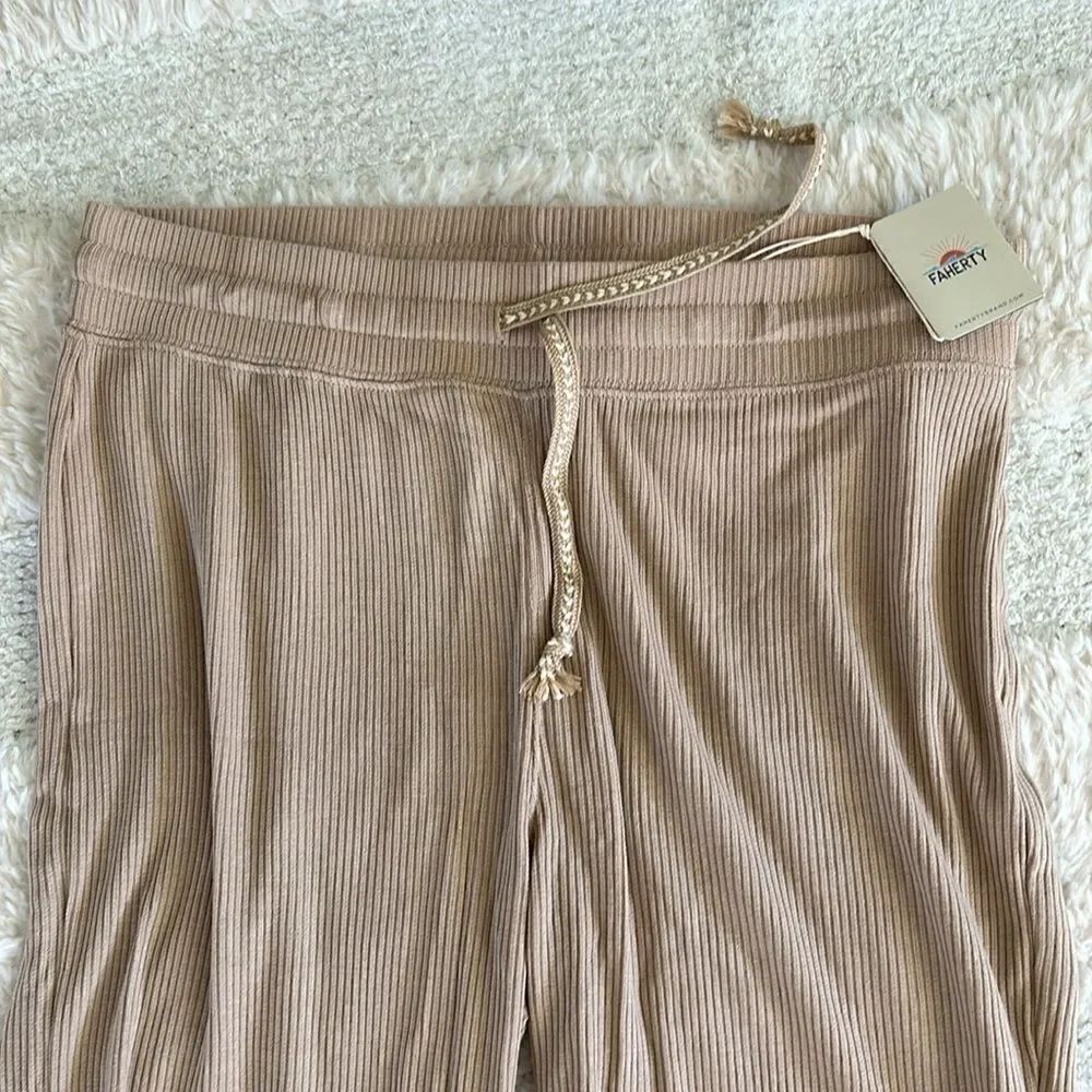 Faherty Women's Legend Rib Riva Slim Pants, Nomad, Size XL, NWT - Picture 5 of 9